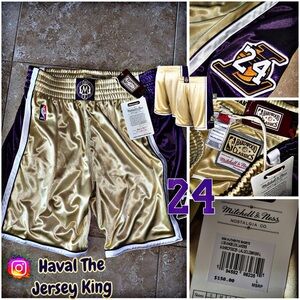 Los Angeles Lakers Kobe Bryant Mitchell & Ness Gold Hall Of Fame 2020 #24 Shorts